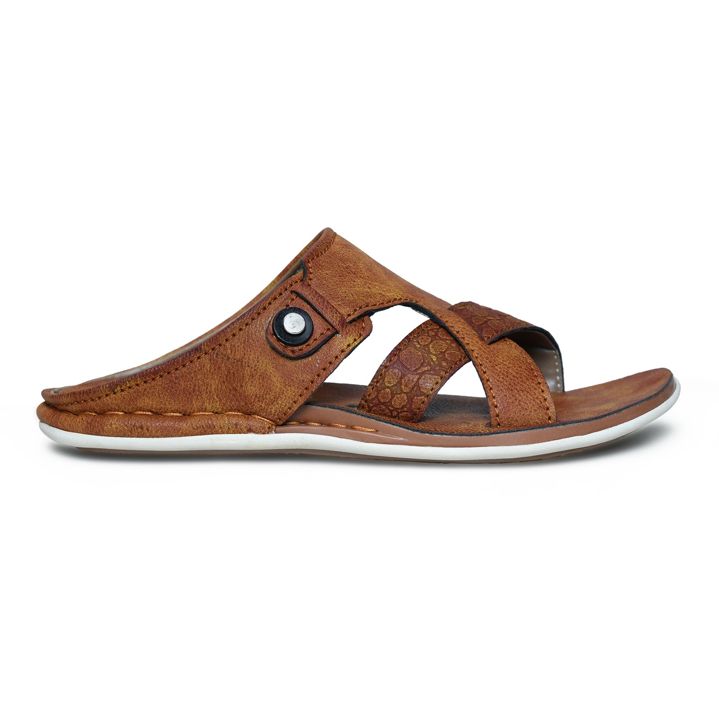 STEPSERA | Men's Faux Leather Slippers | Luxurious Comfort | Lightweight, Durable Chappals | Perfect for Ethnic & Party