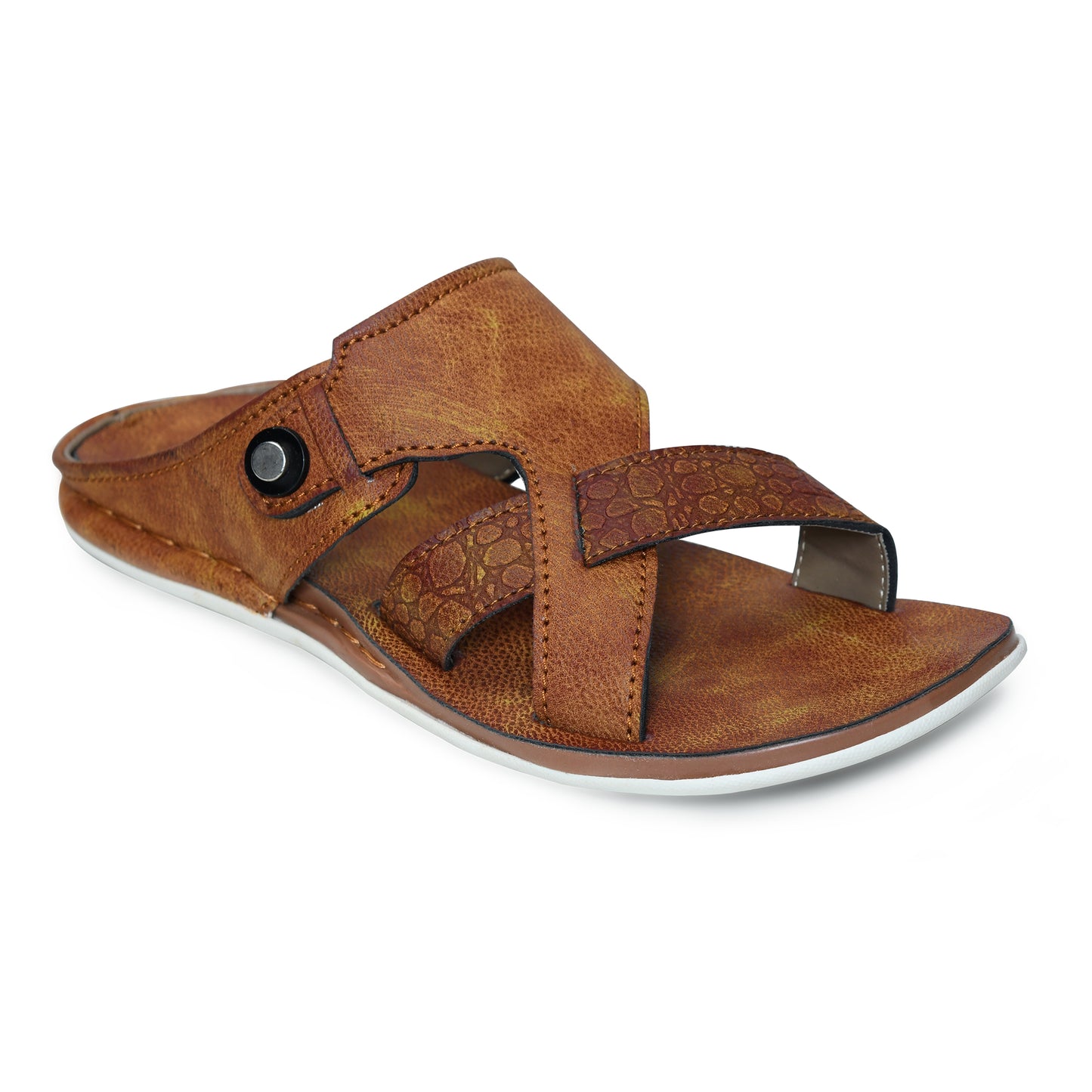 STEPSERA | Men's Faux Leather Slippers | Luxurious Comfort | Lightweight, Durable Chappals | Perfect for Ethnic & Party