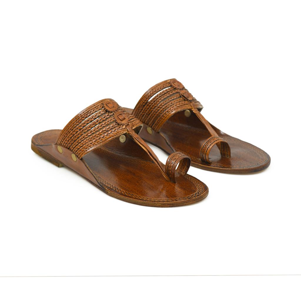 Stepsera Handmade Premium Leather Kolhapuri Chappals for Men | Traditional Ethnic Footwear for Weddings, Festive Occasions, and Daily Comfort