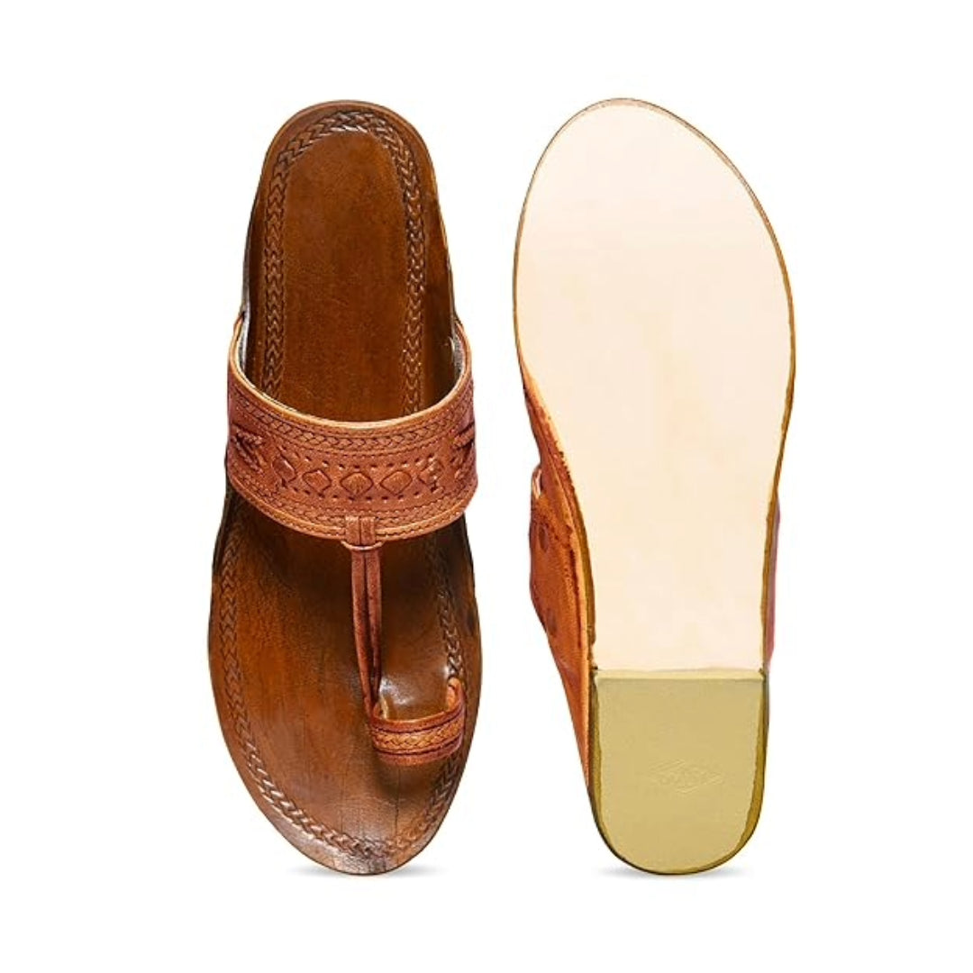 Stepsera Authentic Men’s Leather Kolhapuri Chappal | Durable Handcrafted Ethnic Footwear for Weddings, Festive Events, and Everyday Style